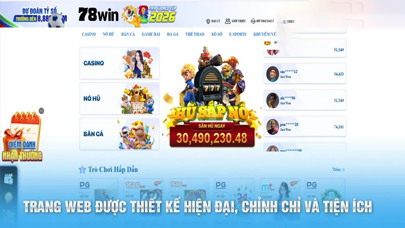 Trang web được thiết kế hiện đại, chỉnh chỉ và dễ dùng